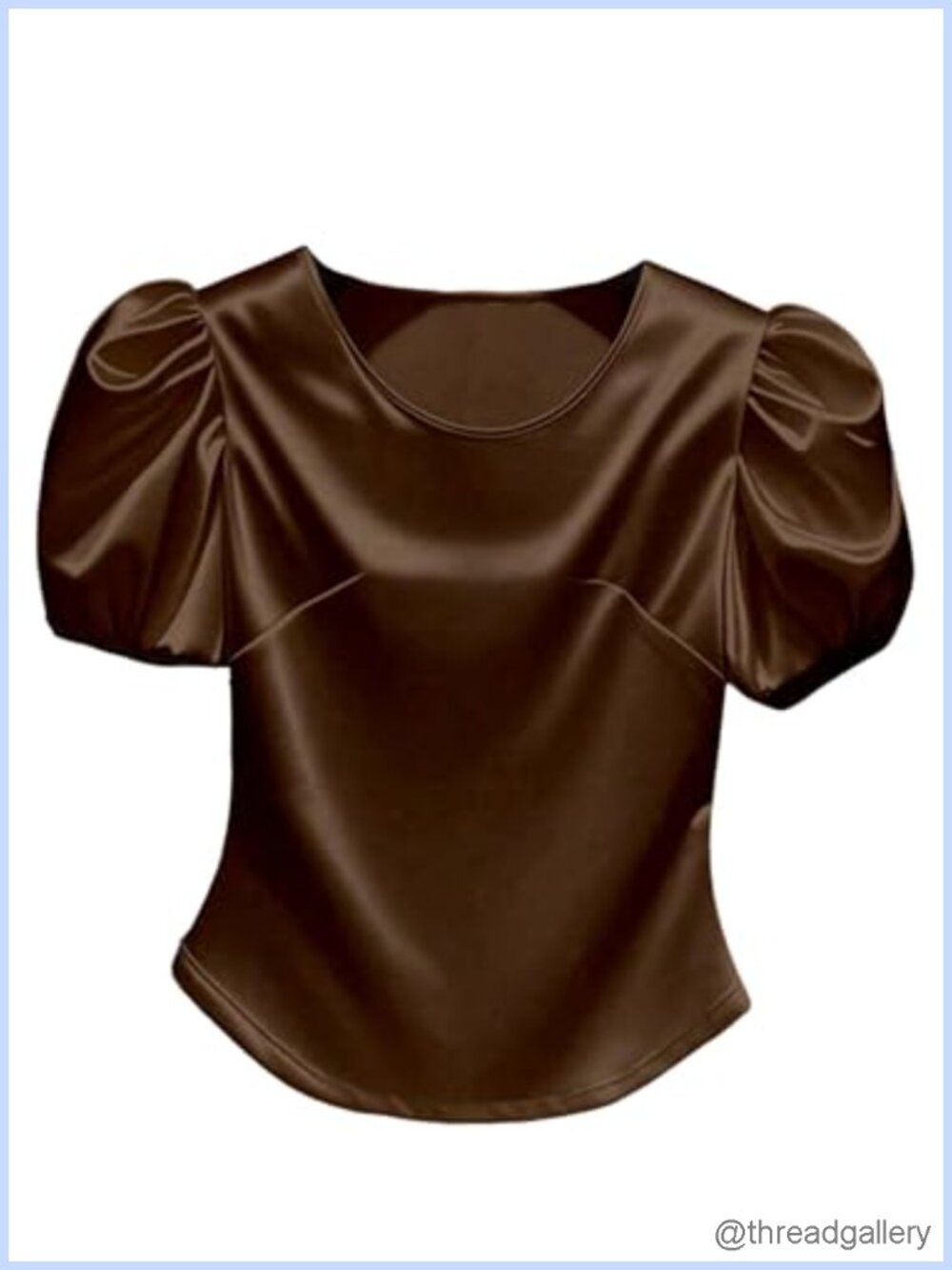 Satin Puff Sleeve Blouse Business Casual Dressy Work Top